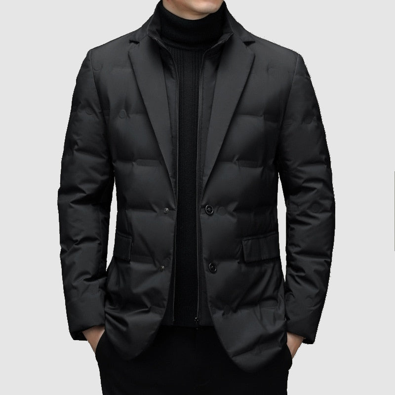 Men's Winter Parka Quilted Jacket Blazer Style