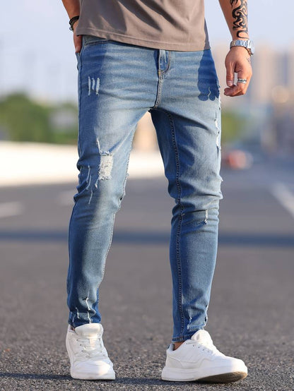 Men's Ripped Stretch Skinny Fit Jeans