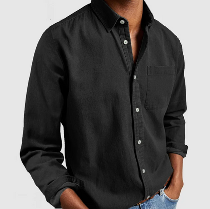 Men's Casual Long-Sleeve Denim Shirt