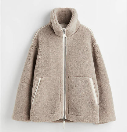 Damen Winterjacke Warm Reißverschluss Kragen - IdealeKleiden