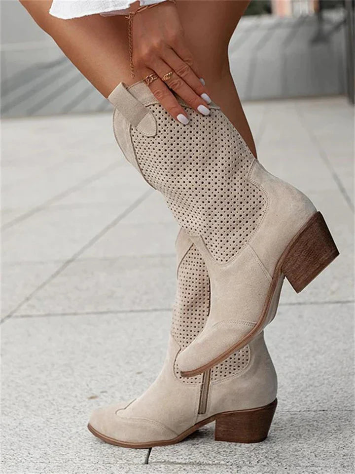 Women's White Western Style Boots