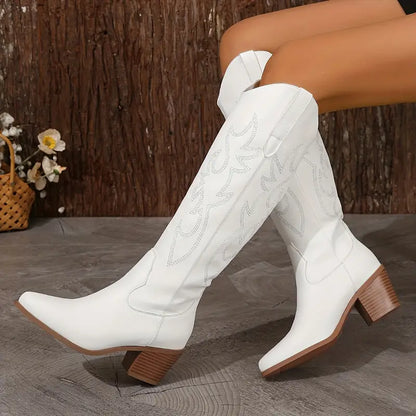 Stylish Cowboy Boots with Embroidery