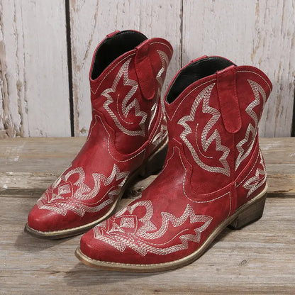 Elegant Women's Western Style Ankle Boots