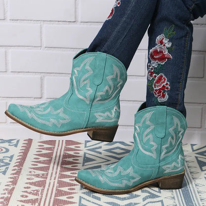 Elegant Women's Western Style Ankle Boots