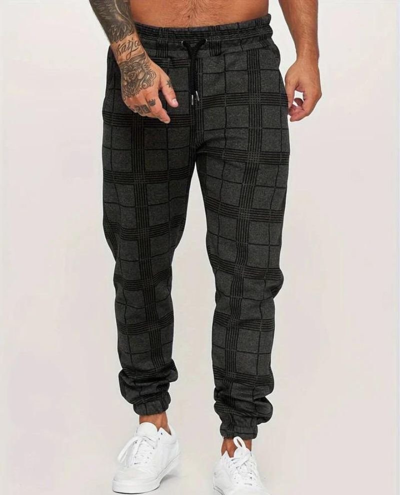 Men's Plaid Stretch Jogger Pants