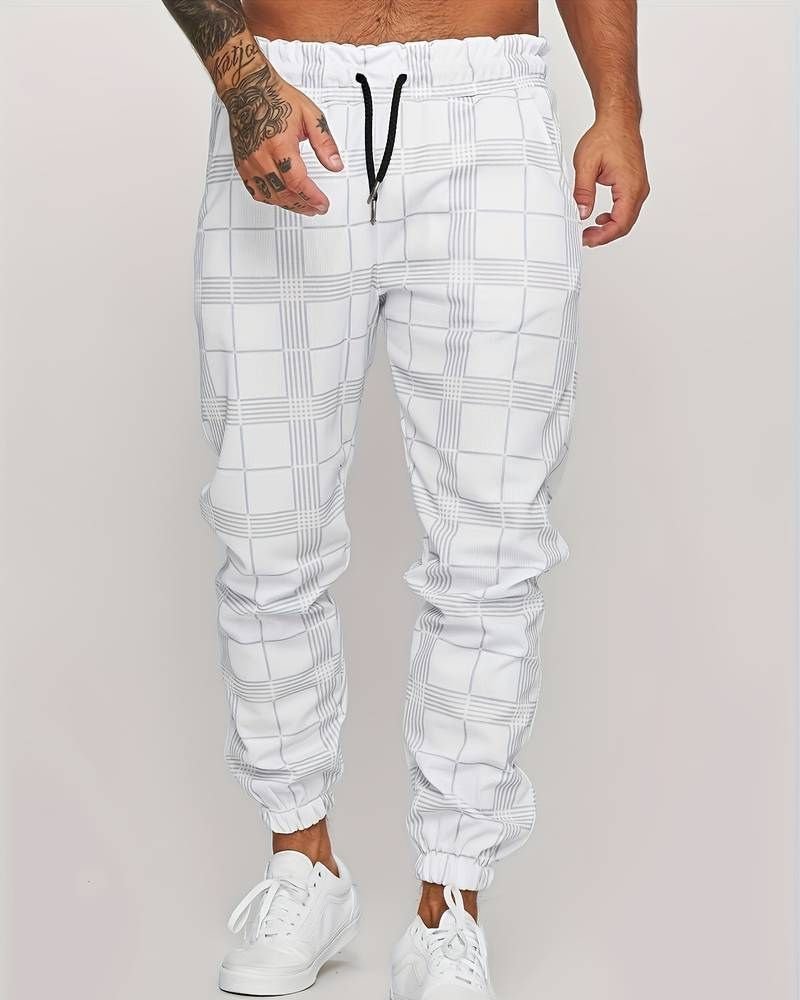 Men's Plaid Stretch Jogger Pants