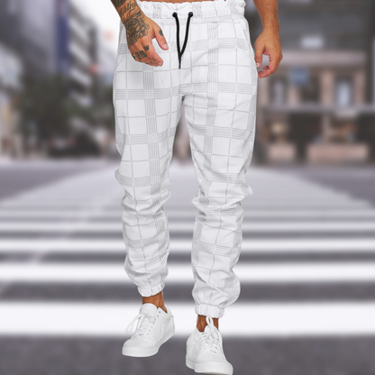 Men's Plaid Elastic Jogger Pants