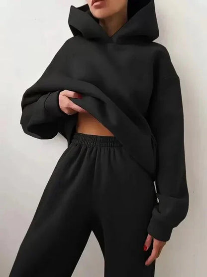 Women's Blue Hoodie and Joggers Set