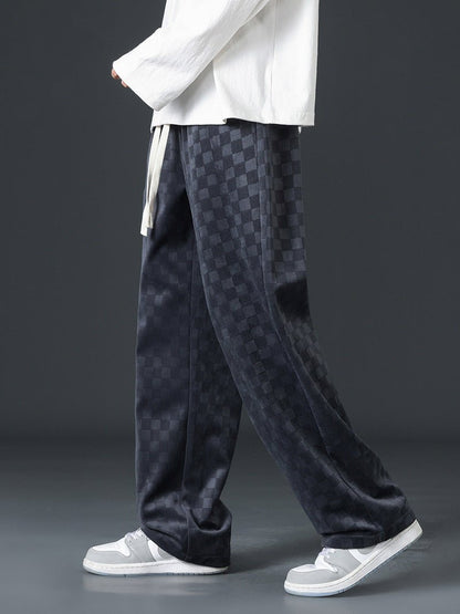 Comfortable Men's Plaid Elastic Joggers