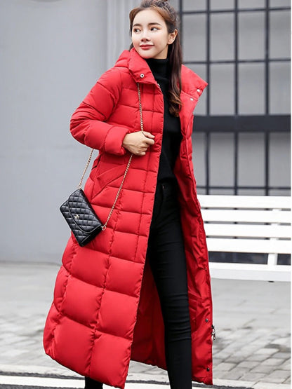Stylish Women's Long Puffer Winter Coat