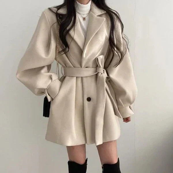 Judith - Women's Short Coat with Lacing