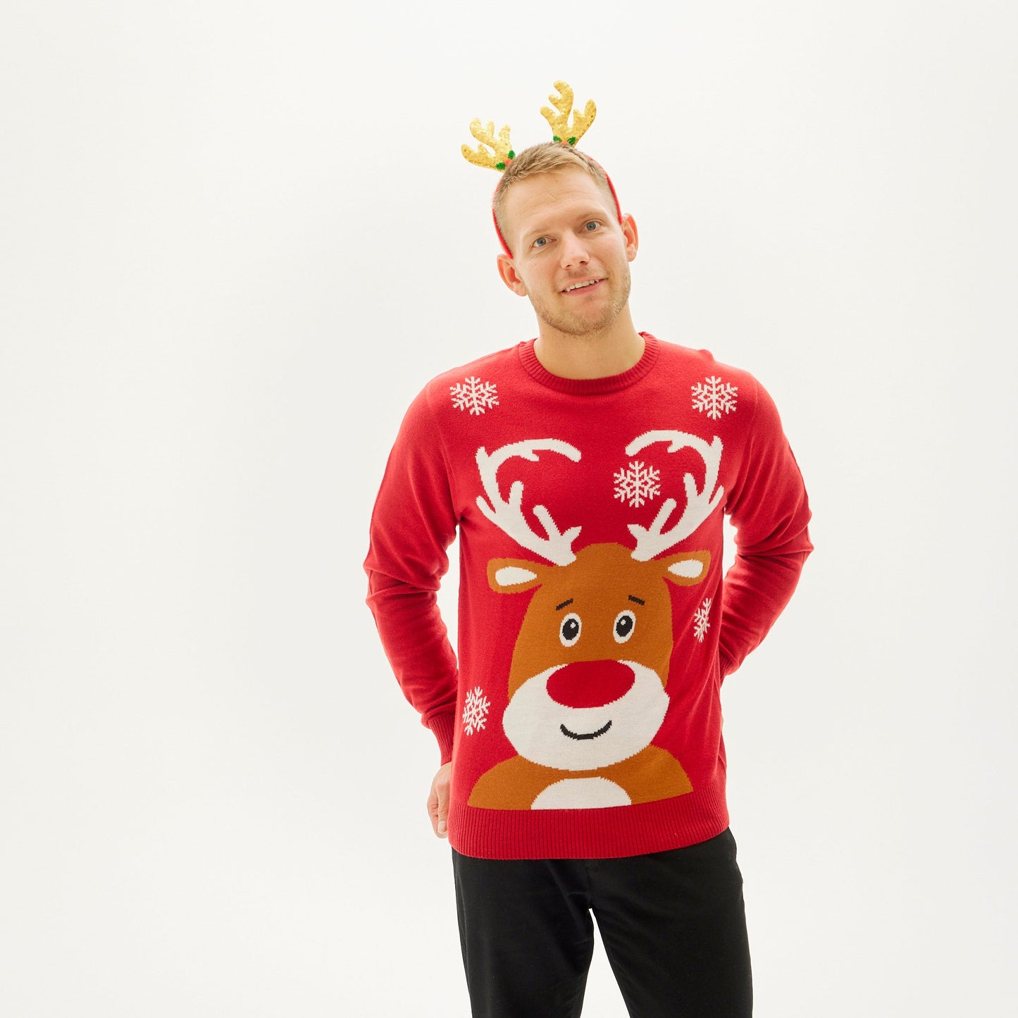 Weihnachtspullover Rentier Herren Design - IdealeKleiden