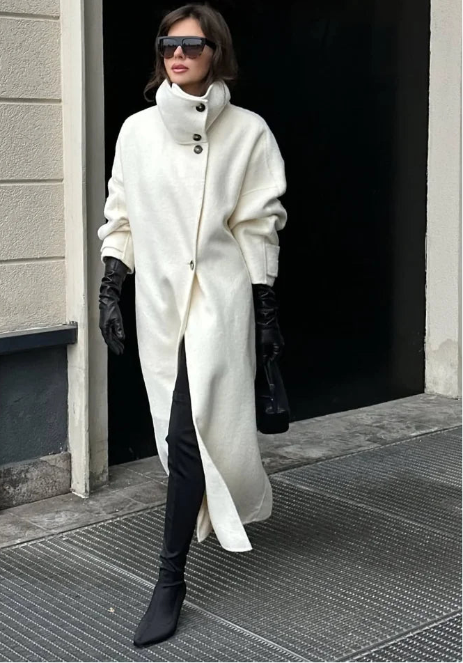 Damen Langmantel Winter Trenchcoat Elegantes Design - IdealeKleiden