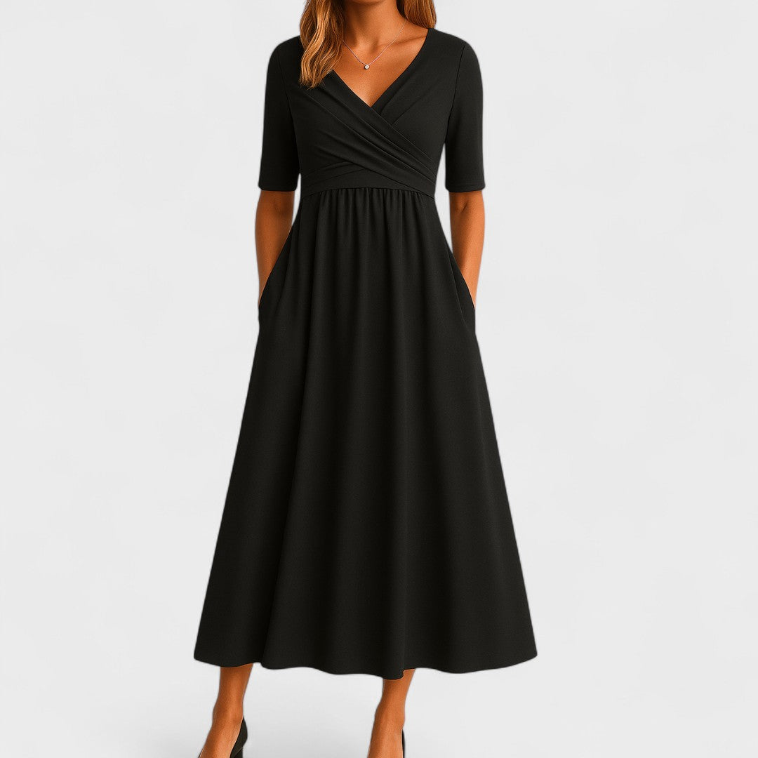 Elegant Women's Wrap V-Neck Dress