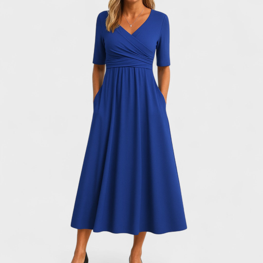 Elegant Women's Wrap V-Neck Dress