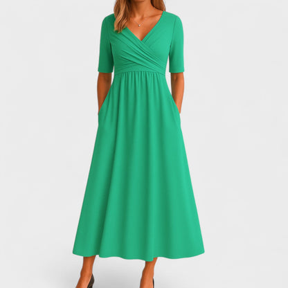 Elegant Women's Wrap V-Neck Dress