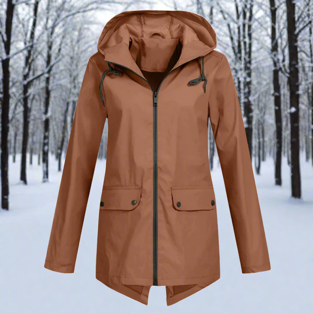 Waterproof Rain Jacket Hood Thigh Length