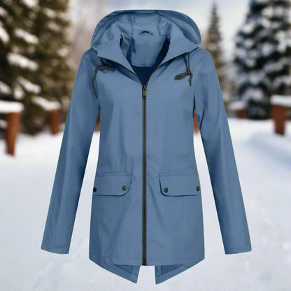 Waterproof Rain Jacket Hood Thigh Length