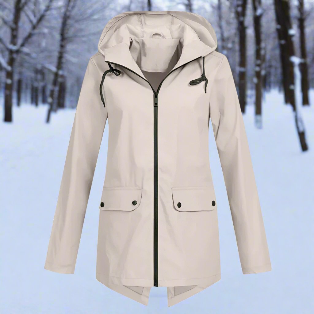 Waterproof Rain Jacket Hood Thigh Length