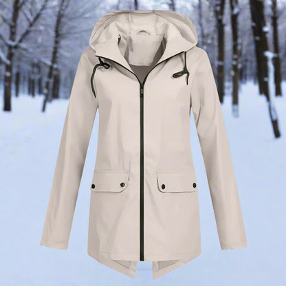 Waterproof Rain Jacket Hood Thigh Length