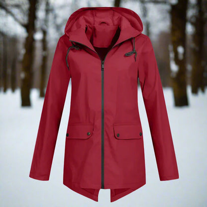 Waterproof Rain Jacket Hood Thigh Length