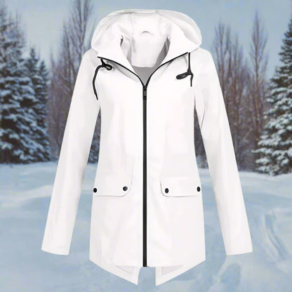 Waterproof Rain Jacket Hood Thigh Length