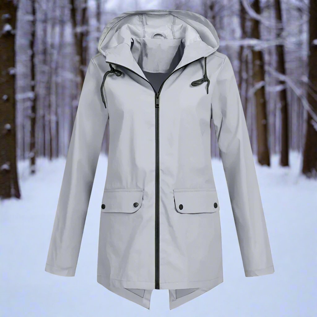 Waterproof Rain Jacket Hood Thigh Length