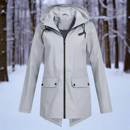 Waterproof Rain Jacket Hood Thigh Length