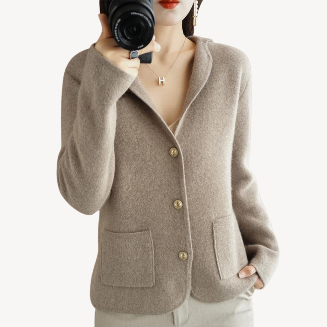 Women's Wool Cardigan Elegant Buttons