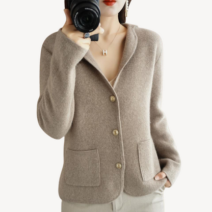 Women's Wool Cardigan Elegant Buttons