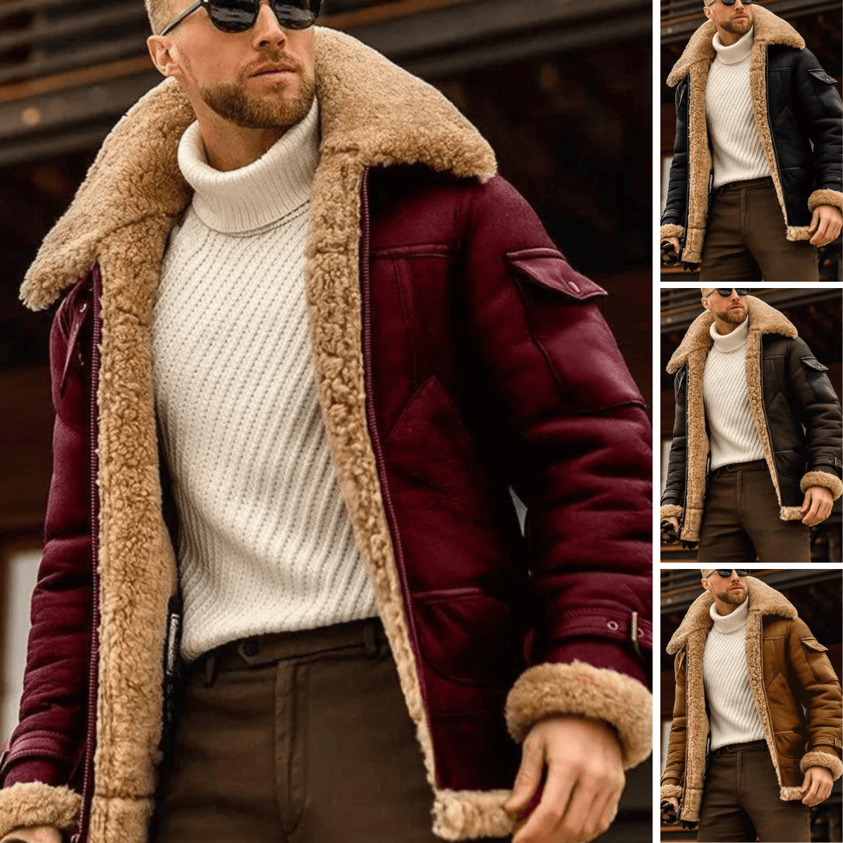 Stylische Lederjacke Herren Modell - IdealeKleiden