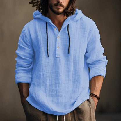Men's Loose Linen Hoodie