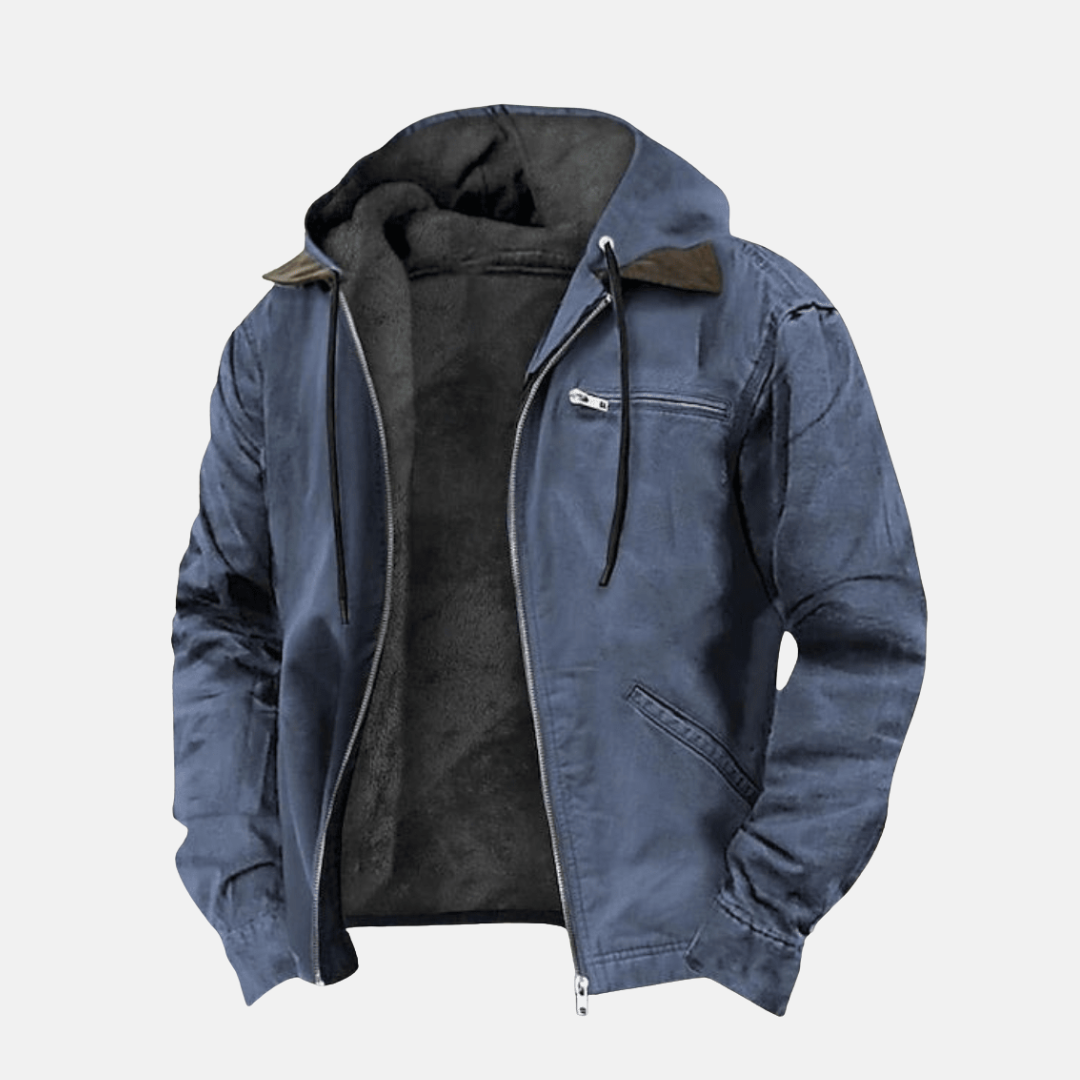 Men's Hooded Jacket Warm Fleece Winter