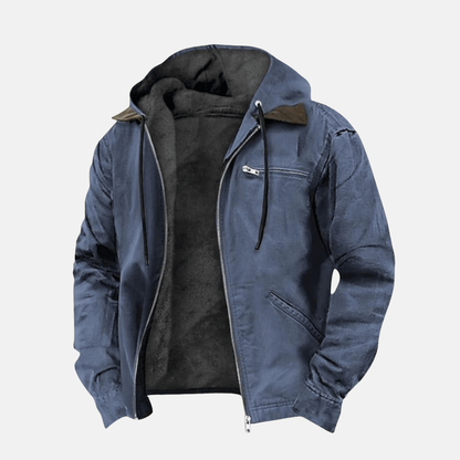 Men's Hooded Jacket Warm Fleece Winter