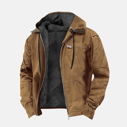 Herren Kapuzenjacke Warm Fleece Winter - IdealeKleiden
