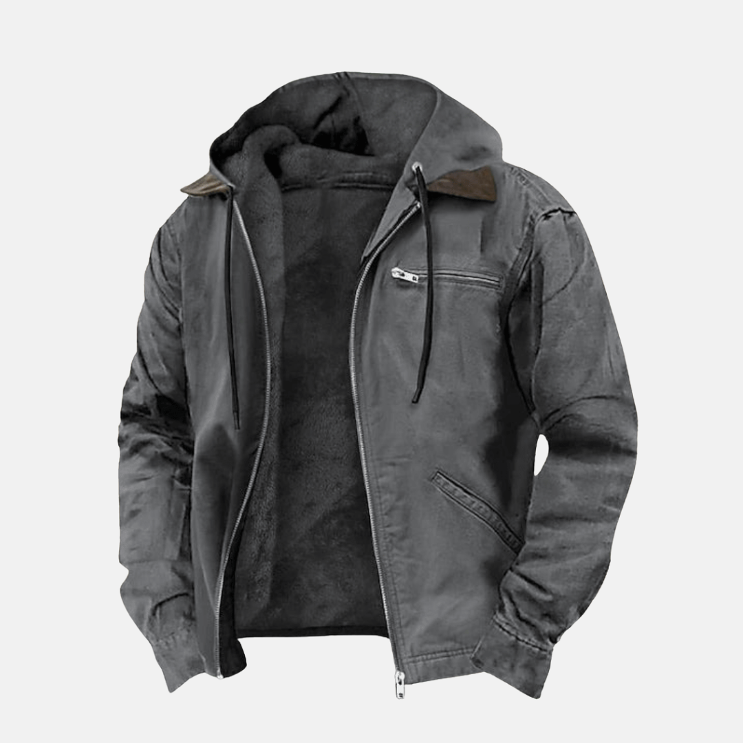 Men's Hooded Jacket Warm Fleece Winter