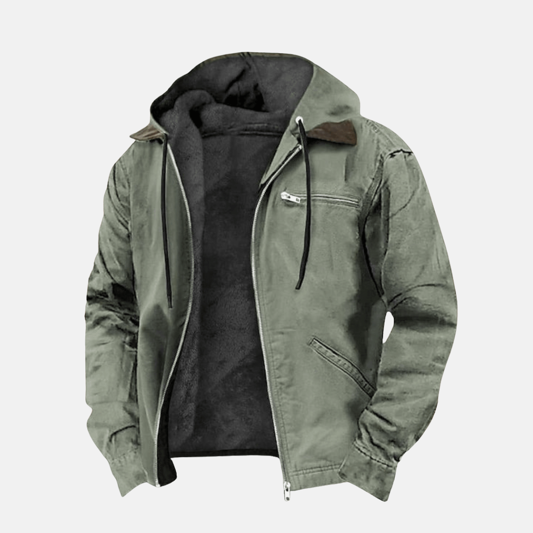Men's Hooded Jacket Warm Fleece Winter