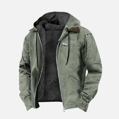 Men's Hooded Jacket Warm Fleece Winter