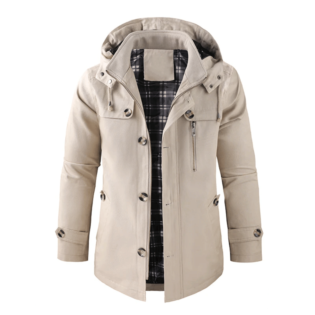 Men's Hooded Windbreaker with Zipper