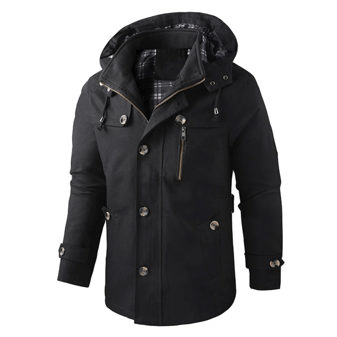 Men's Hooded Windbreaker with Zipper