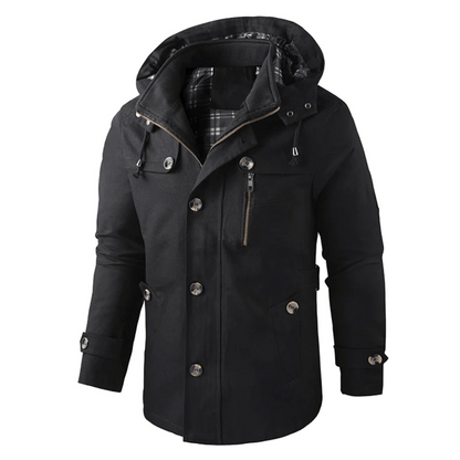 Men's Hooded Windbreaker with Zipper