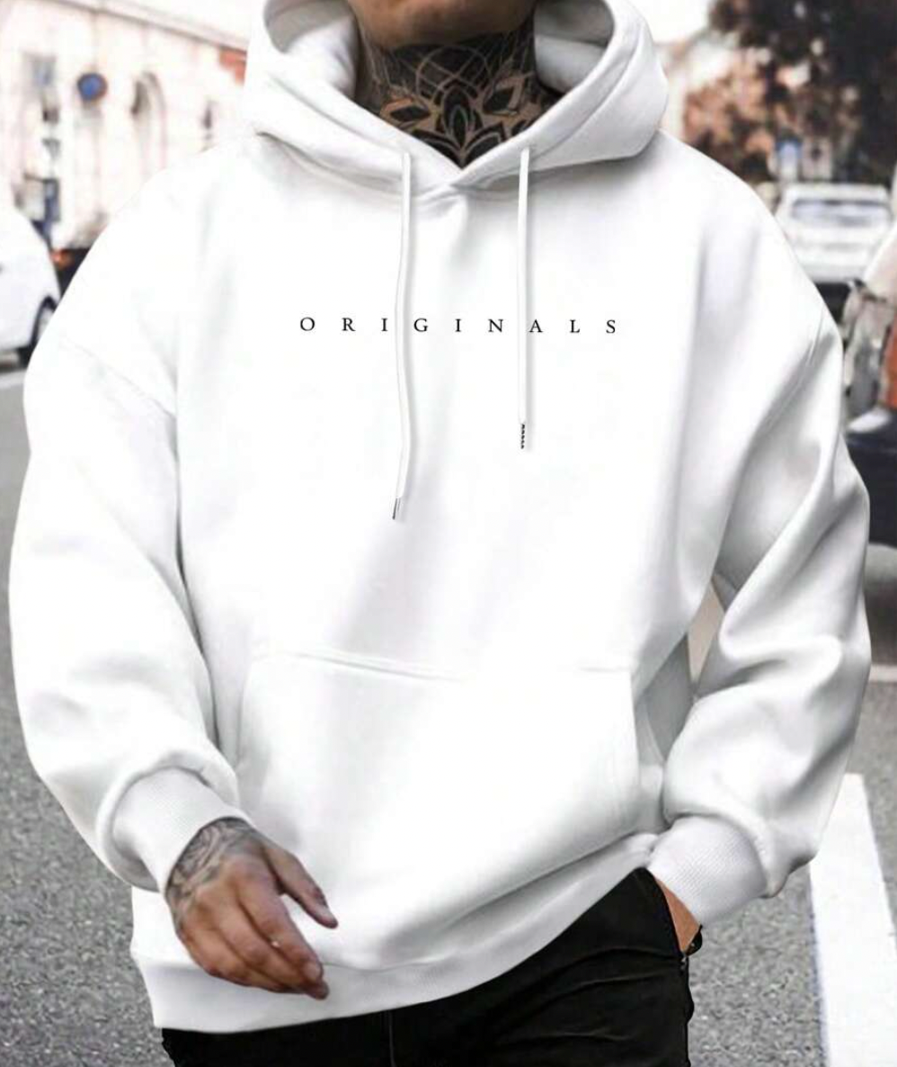 Men's Hoodie - Comfortable Hoodie Pullover with Drawstring