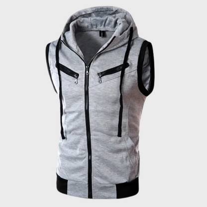 Men's Sleeveless Athletic Zip-Up Hoodie