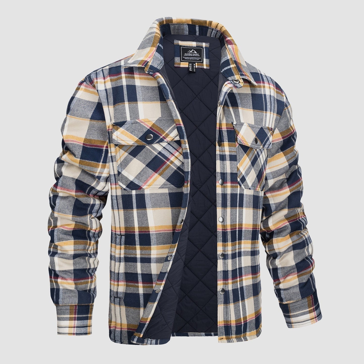 Men's Quilted Checked Modern Jacket