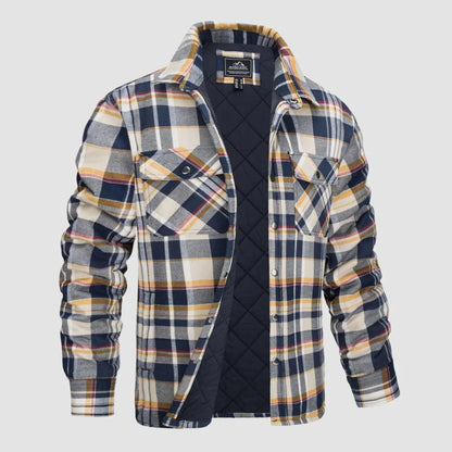 Men's Plaid Button-Up Flannel Jacket