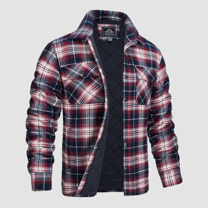 Men's Plaid Button-Up Flannel Jacket