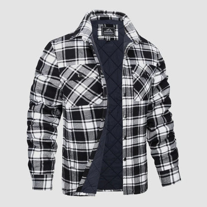 Men's Plaid Button-Up Flannel Jacket