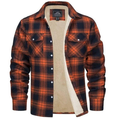 Men's Plaid Overshirt Warm Fleece Winter