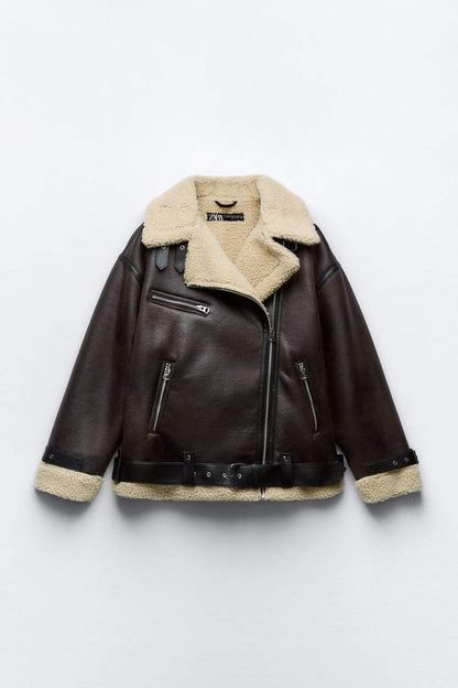 Stylish men's jacket with faux leather lapels