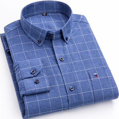 Men's Elegant Plaid Long Sleeve Shirt
